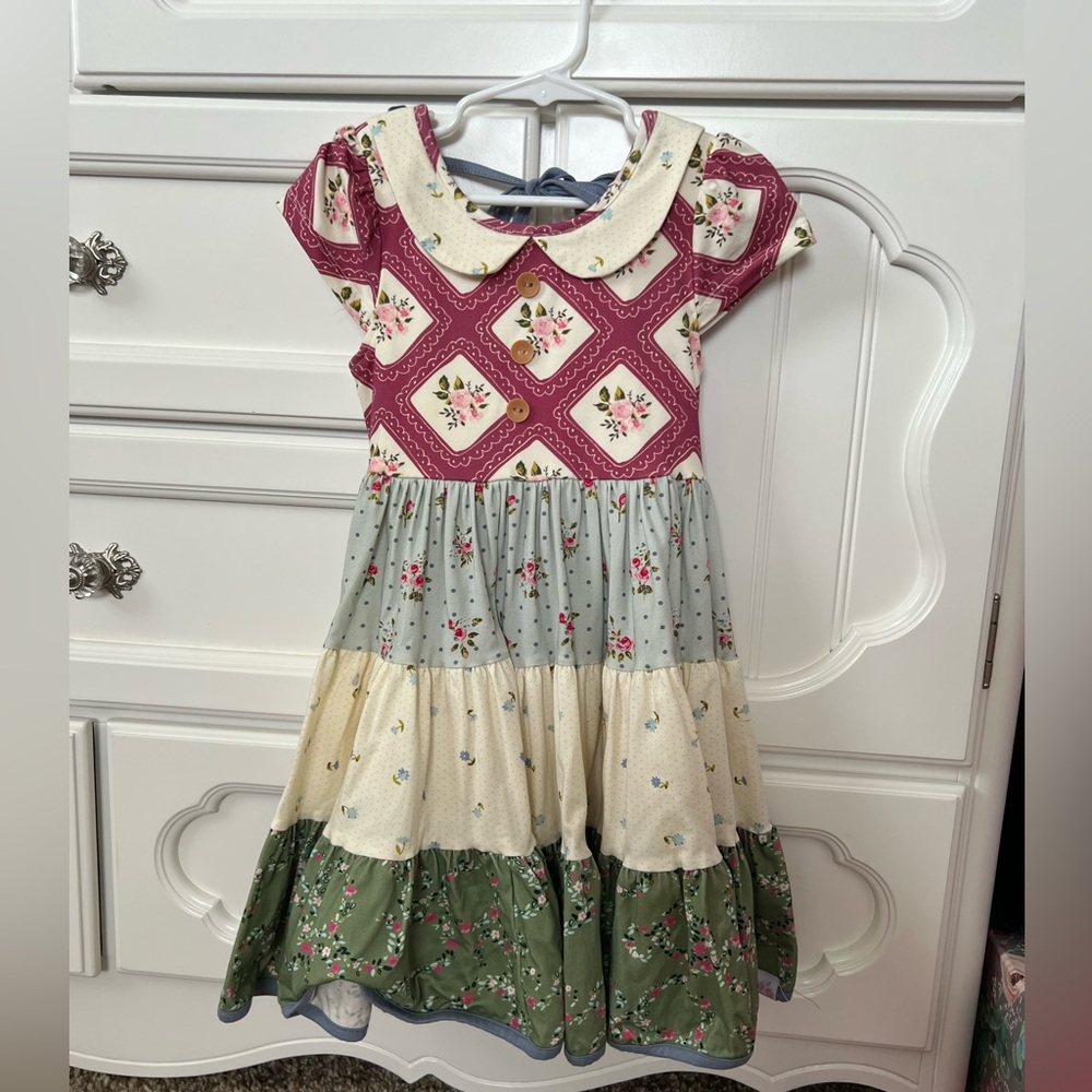 SweetHoney Floral Twirl Dress with collar